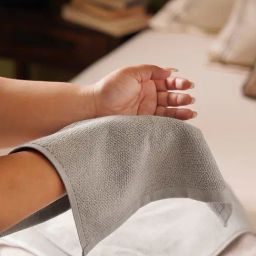 Pure Home and Living Light Grey Cotton Sheared Face Towels - Set of 8-97