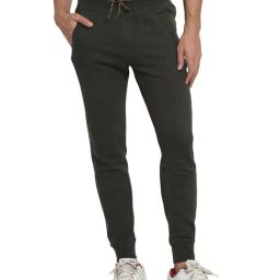 Van Heusen Olive Green Cotton Slim Fit Joggers-image-85