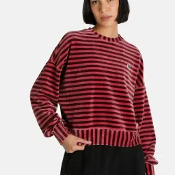 Puma Pink Cotton Striped Sweatshirt-35