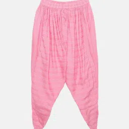 Kiddopanti Kids Baby Pink Self Design Harem Pants-35