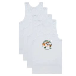 Bodycare Kids White Printed Vest (Pack Of 4)-image-57