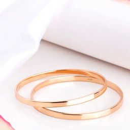 Zavya Timeless Rose Gold Glow 925 Sterling Silver Plain Bangle-28