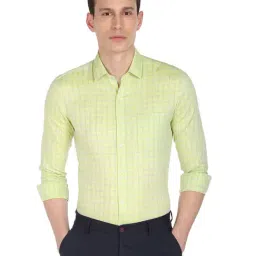 Arrow Light Green Cotton Slim Fit Checks Shirt-picture-39