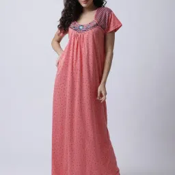 Secret Wish Peach Printed Nighty-image-30