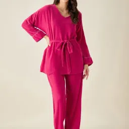 The Kaftan Company Pink Tunic With Lounge Pants-image-76