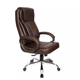 Rose Kyte Leatherette Executive High Back Revolving Office Chair Integrated Lumbar Support Brown-picture-21