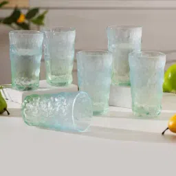 Nestasia snow frost Tall Ombre Glacier Glass Set Of 6 for serving cocktails and Juices (350 Ml x 6)-8