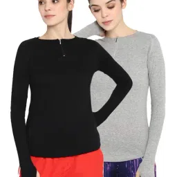 Appulse Black & Grey Melange Cotton T-Shirt - Pack of 2-5
