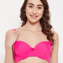 Clovia Pink T-Shirt Bra-image-24