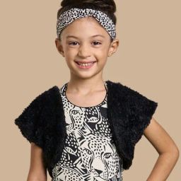 Lil Drama Kids Black Regular Fit Shrug-picture-5