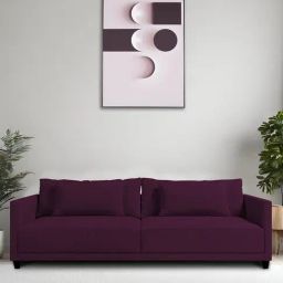 Febonic Greek Purple Neem Wood Kera 3 Seater Sofa-8