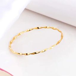 Zavya Golden Abstract 925 Sterling Silver Gold-Plated Abstract Bangle-13
