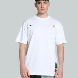 Puma White Cotton Regular Fit Printed T-Shirt-image-75