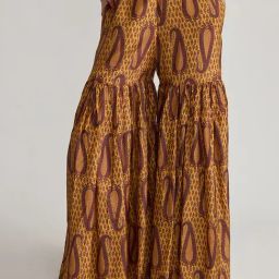 Ancestry Brown Viscose Print Trousers-image-22