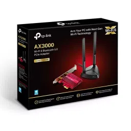 TP-link AX3000 Wi-Fi 6 Bluetooth 5.0 PCIe Adapter Black & Red 95.2 x 120.8 x 21.5 mm, Archer TX3000E image 3