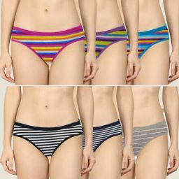AROUSY Multicolored Striped Hipster Panties - Pack Of 6-picture-16