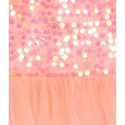 Many Frocks Kids Peach Embellished Dress image 4