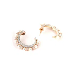 Priyaasi Beads American Diamond Half Stud Earrings image 4