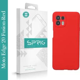 Sprig Liquid Silicone Back Cover for Motorola Edge 20 Fusion (Red)-image-12