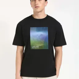 Calvin Klein Jeans Black Cotton Relaxed Fit Printed T-Shirt-picture-30
