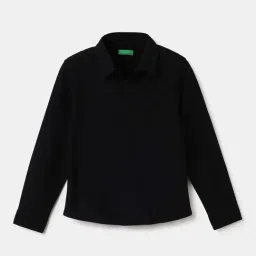 United Colors of Benetton Kids Black Cotton Regular Fit Full Sleeves Shirt-image-91