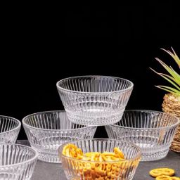 Goodhomes Clear Glass Round Bowl - Set of 6 (260 ml)-40