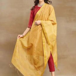 Fabindia Mustard Printed Dupatta-picture-4