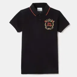 Blue Giraffe Boys Black Cotton Solid T-Shirt-image-71