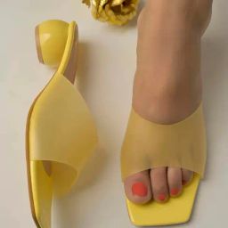 Shoetopia Kids Yellow Casual Slides-picture-2