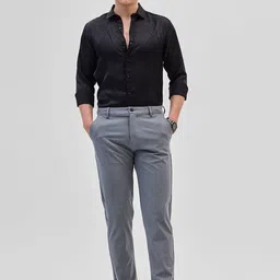 Snitch Men Smart Slim Fit Formal Trousers-image-34