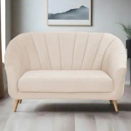 Febonic Camel Beige Neem Wood Kaylee 2 Seater Sofa-image-48