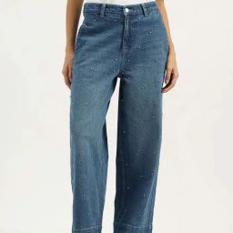 United Colors of Benetton Blue Embellished High Rise Jeans-picture-10