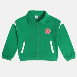MINIKLUB Girls Green Cotton Solid Full Sleeves Jacket-image-73