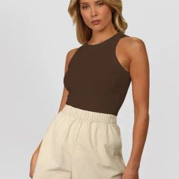 KERI PERRY Brown Slim Fit Crop Top-picture-23