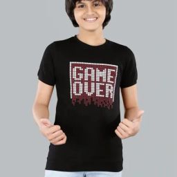 3PIN Boys Black Cotton Printed T-Shirts-image-18