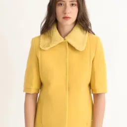 RAREISM Yellow Polyester Solid Short Sleeves Jacket-picture-37