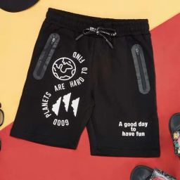 Pantaloons Junior Black & White Cotton Printed Shorts-picture-28