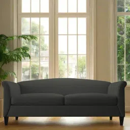 Febonic Charcoal Grey Neem Wood Kimber 3 Seater Sofa-image-84