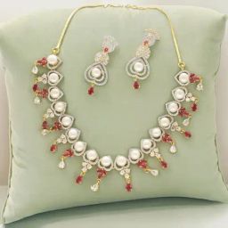 Sri Jagdamba Pearls Cherry Pearl Necklace Set-image-21