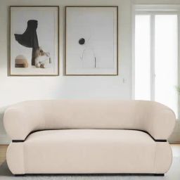 Febonic Camel Beige Neem Wood Kula 2 Seater Sofa-image-82