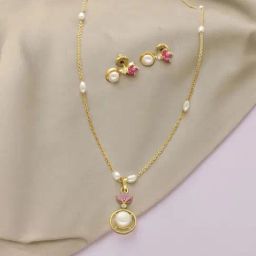 Sri Jagdamba Pearls Radiant Pearl Chain Set-image-45