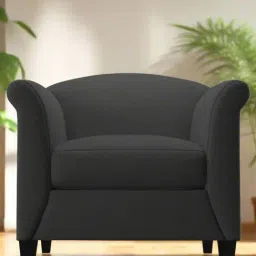 Febonic Charcoal Grey Neem Wood Kimber 1 Seater Sofa-image-71