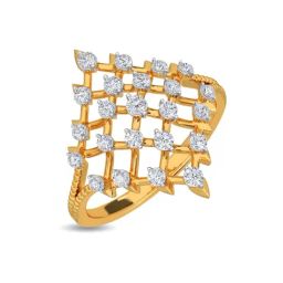 Kisna Diamond & Gold Jewellery Regalia 14k (585) Diamond & Gold Ring For Women-picture-19