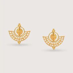 Mia by Tanishq Timeless Warli Art 22k Gold Stud Earrings for Women-image-3