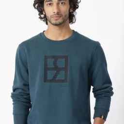 Rare Rabbit Teal Regular Fit Embroidered Sweatshirt-picture-42