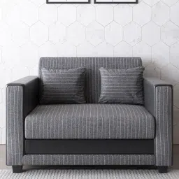 Febonic Lama Black Neem Wood Juno 2 Seater Sofa-image-3