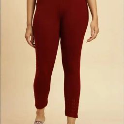 W Red Plain Leggings-image-45