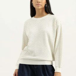 United Colors of Benetton White Self Pattern Sweatshirt-image-53