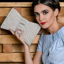 Odette White Embellished Clutches-image-98