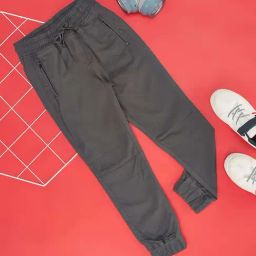 YU by Pantaloons Kids Charcoal Grey Cotton Regular Fit Joggers-image-33